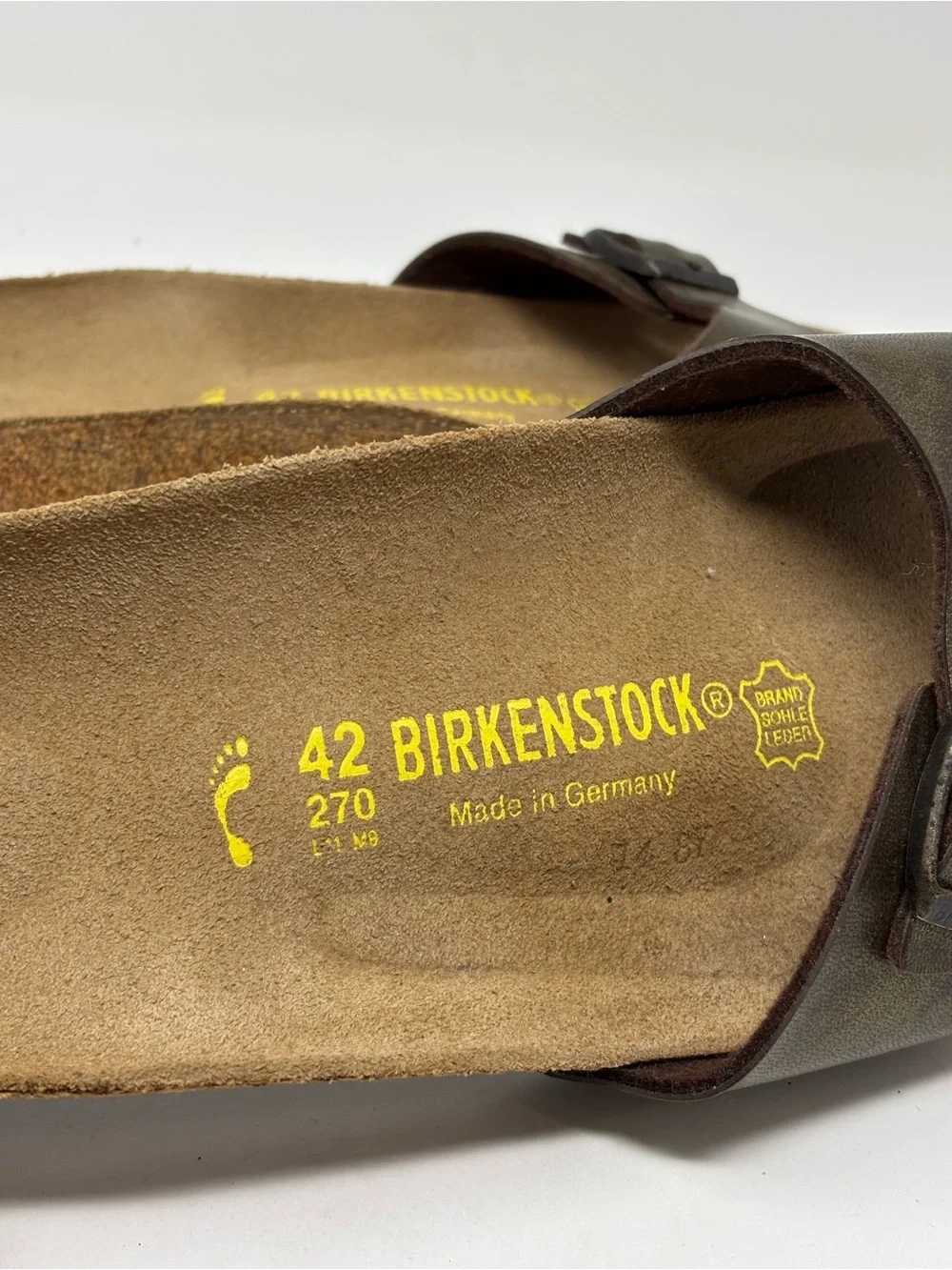 Birkenstock Madrid Birko-Flor bronze sandals size 42 (11-11.5) NWOT